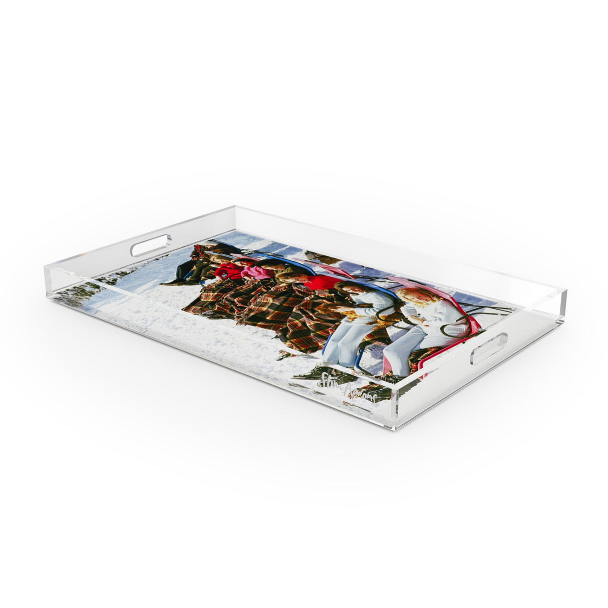 Apres Ski Tray by Slim Aarons in 1/4" Clear Cast Acrylic from Four Hands - Luna Furniture