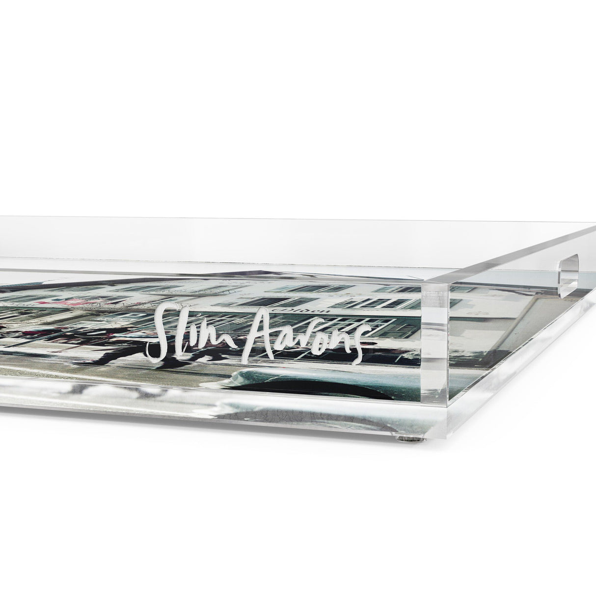 Hotel Olden Tray by Slim Aarons in 1/4" Clear Cast Acrylic from Four Hands - Luna Furniture