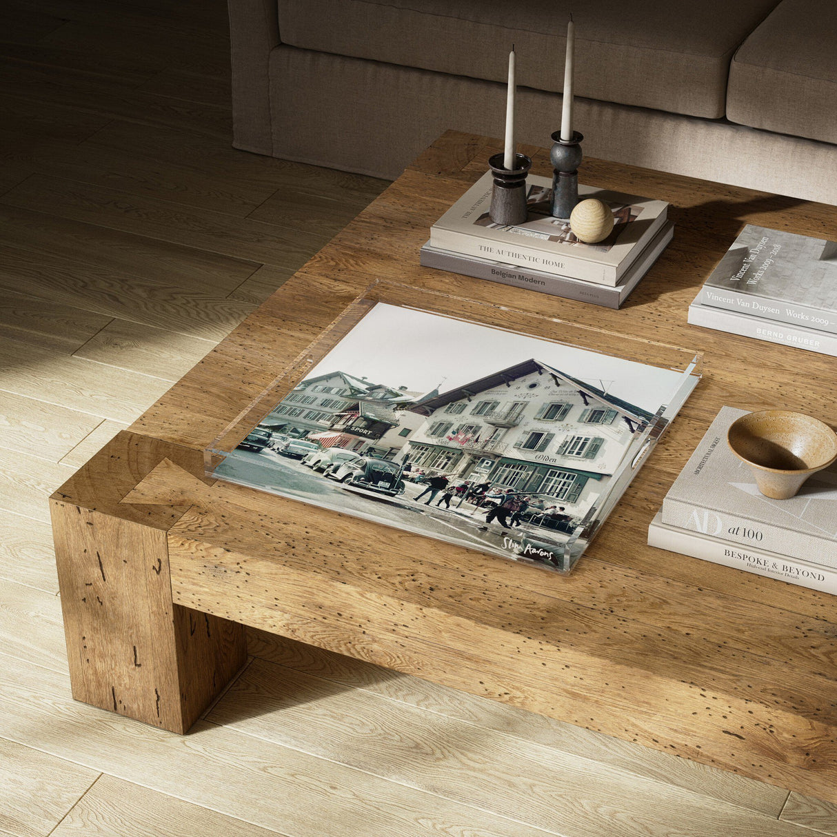 Hotel Olden Tray by Slim Aarons in 1/4" Clear Cast Acrylic from Four Hands - Luna Furniture