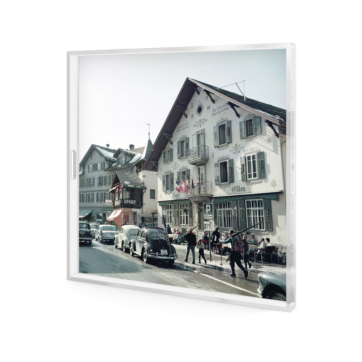 Hotel Olden Tray by Slim Aarons in 1/4" Clear Cast Acrylic from Four Hands - Luna Furniture