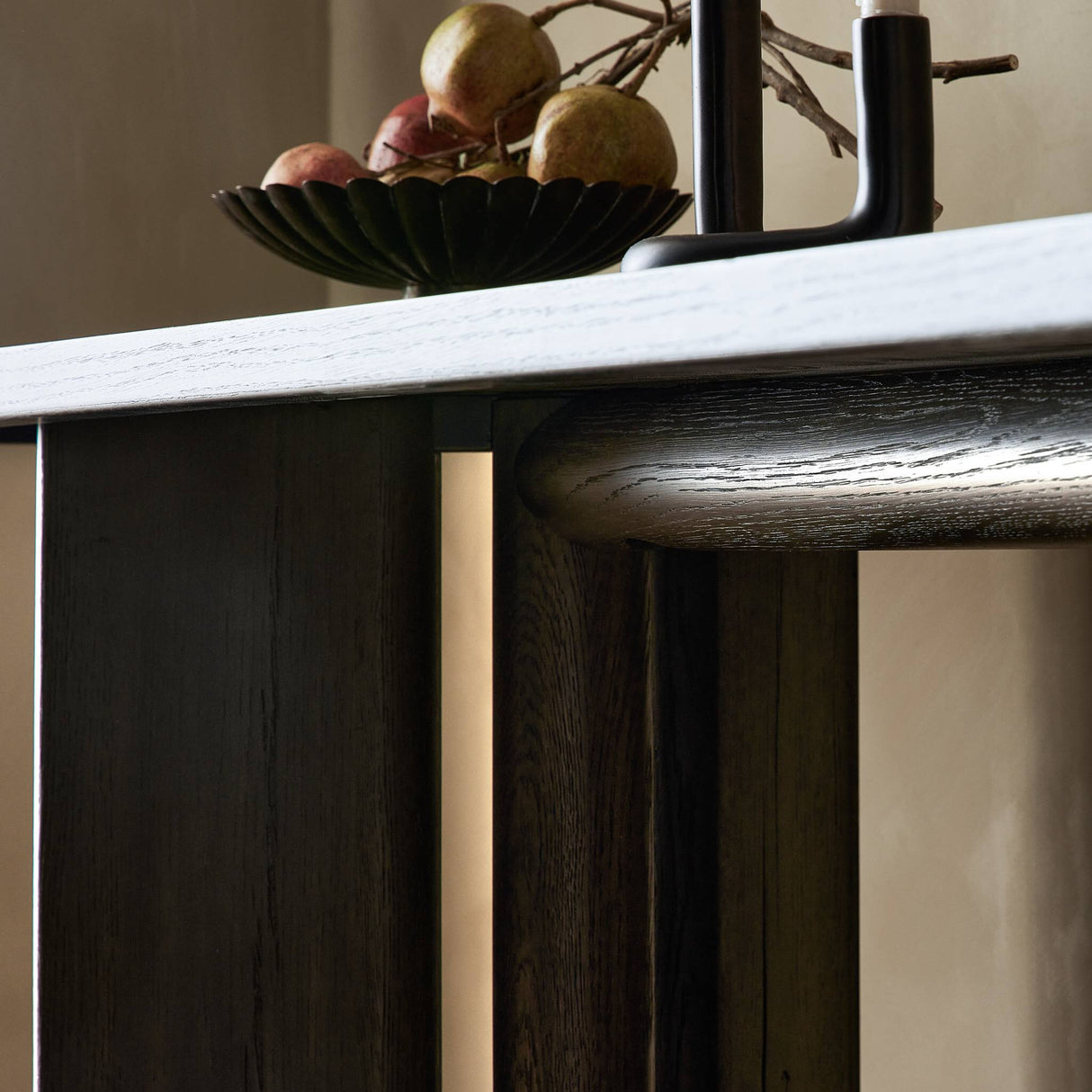 Huxley Console Table in Smoked Black Veneer from Four Hands - Luna Furniture