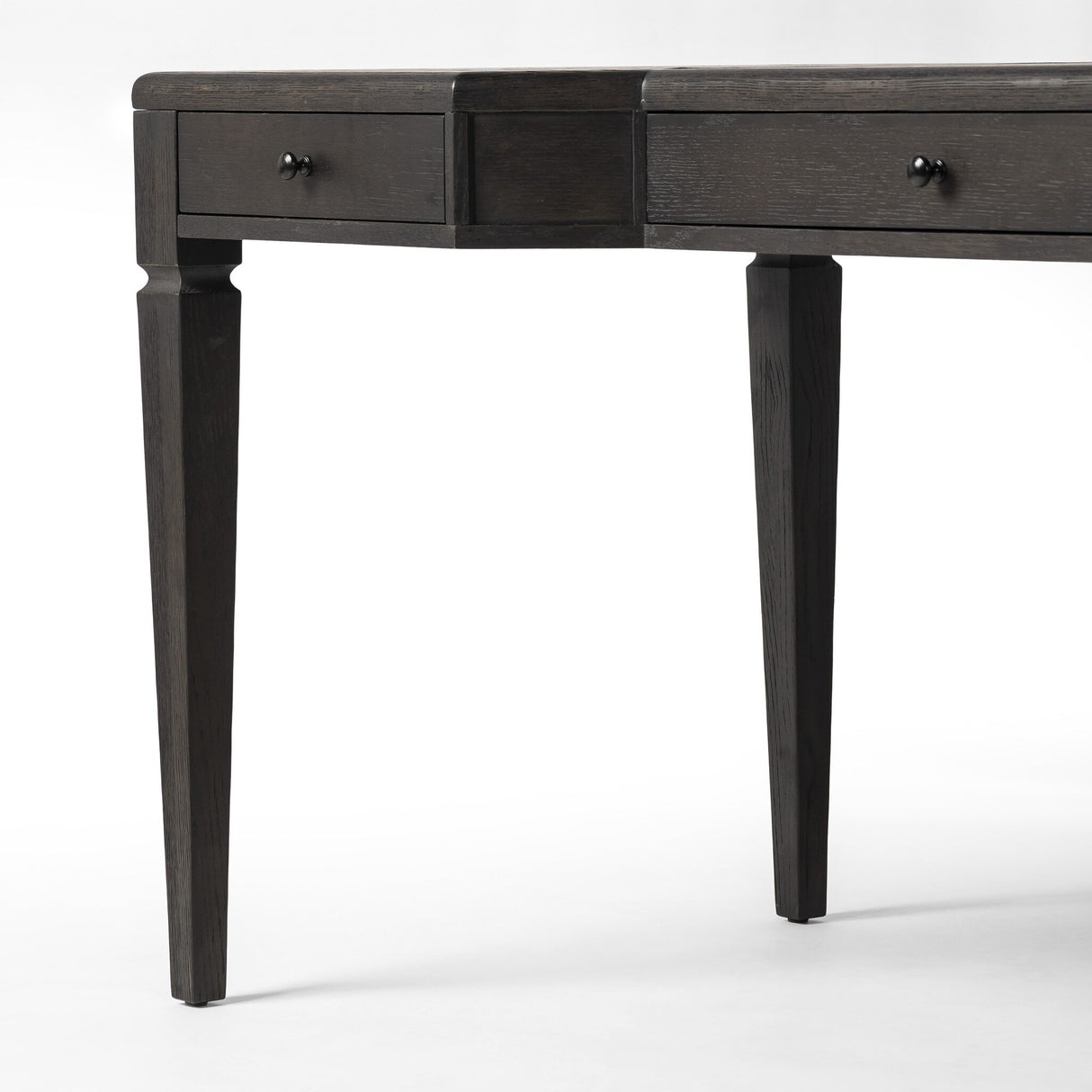 Claude Desk in Distressed Black Oak Veneer from Four Hands - Luna Furniture
