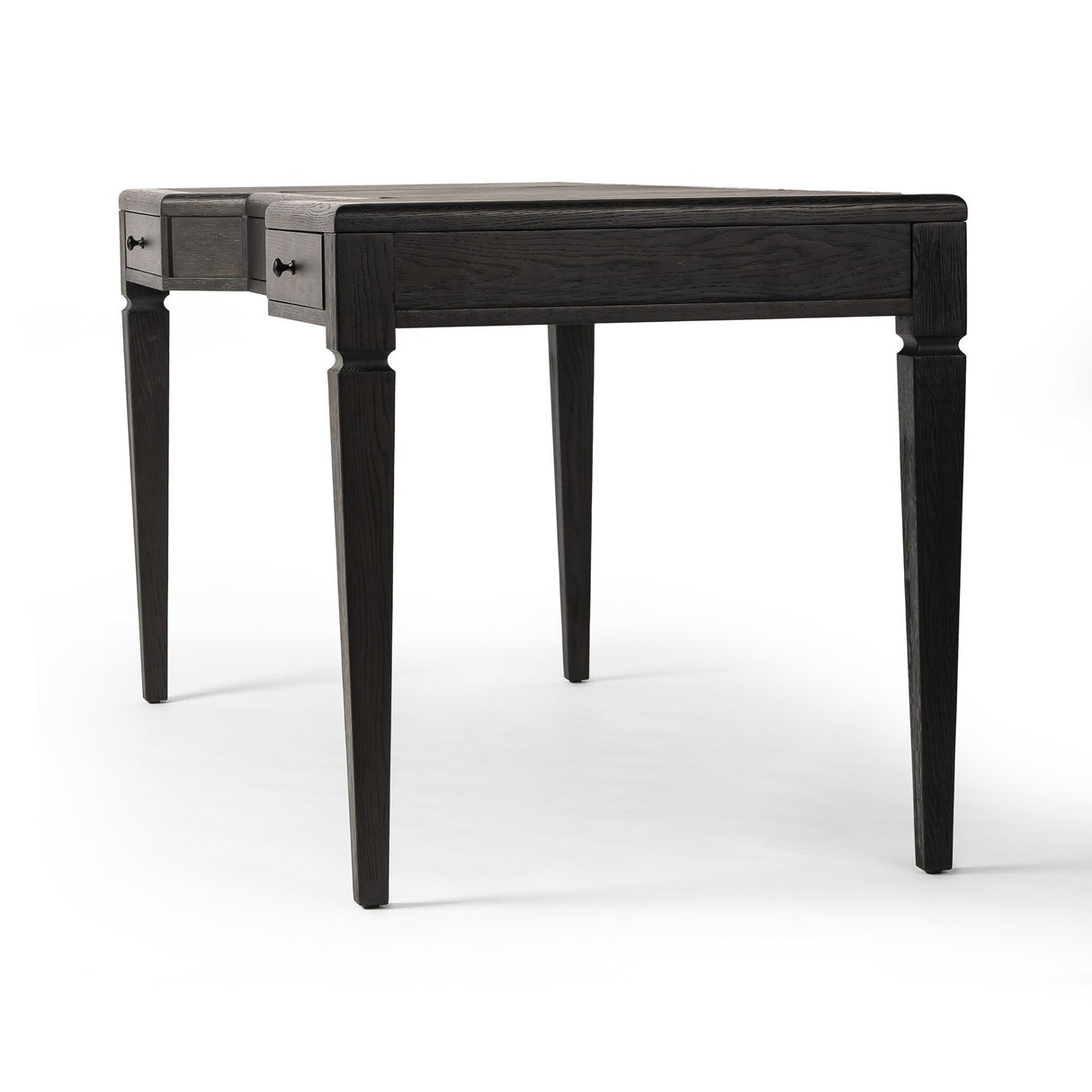 Claude Desk in Distressed Black Oak Veneer from Four Hands - Luna Furniture