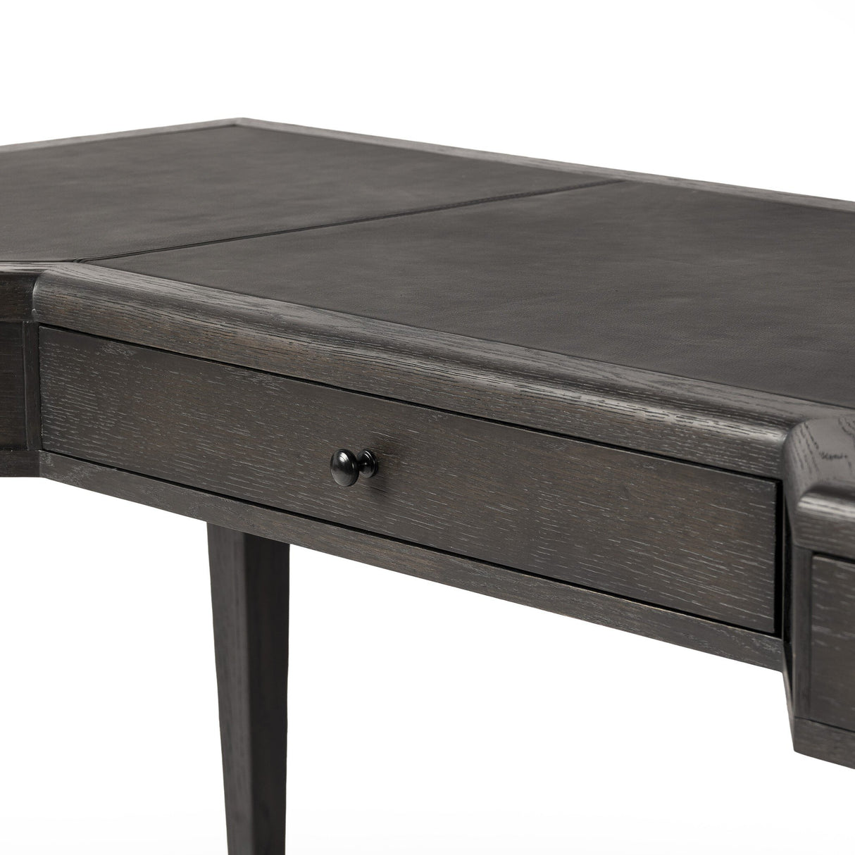 Claude Desk in Distressed Black Oak Veneer from Four Hands - Luna Furniture
