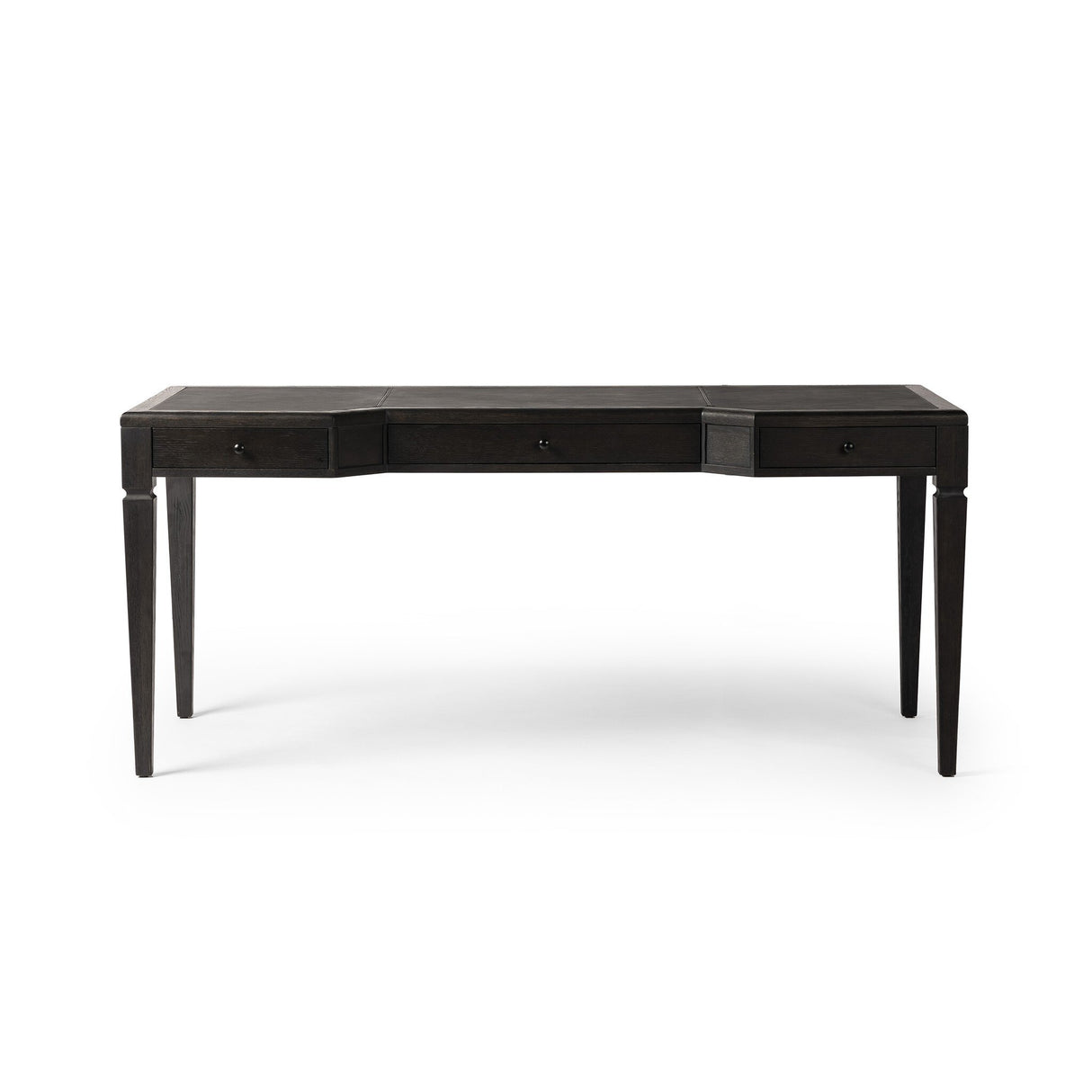 Claude Desk in Distressed Black Oak Veneer from Four Hands - Luna Furniture