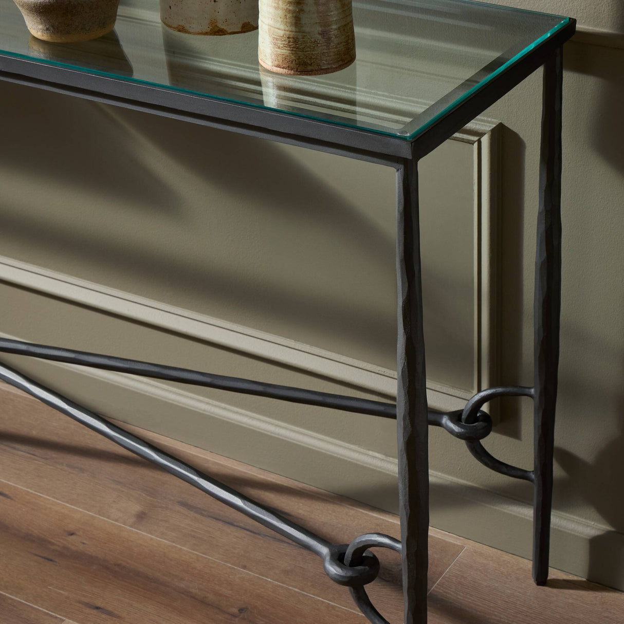 Babylon Console Table in Tempered Glass from Four Hands - Luna Furniture