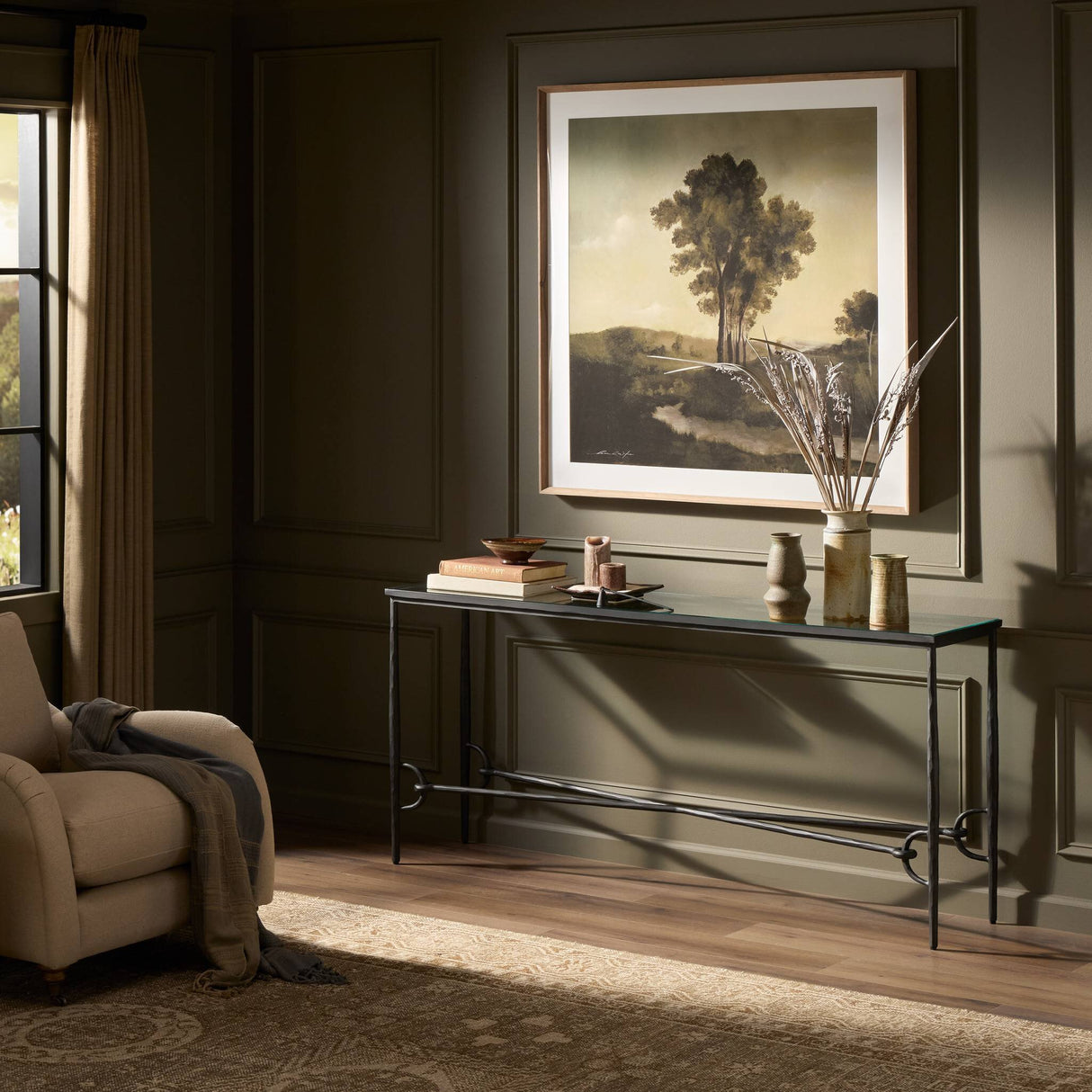 Babylon Console Table in Tempered Glass from Four Hands - Luna Furniture