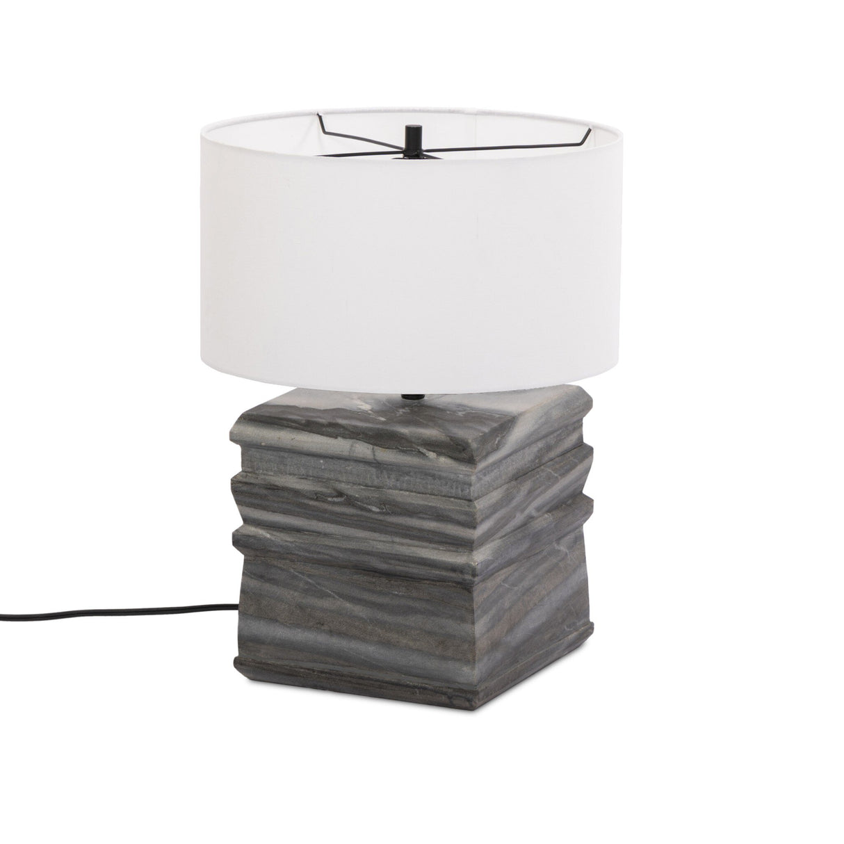 Cedric Table Lamp in Slate Grey Marble from Four Hands - Luna Furniture