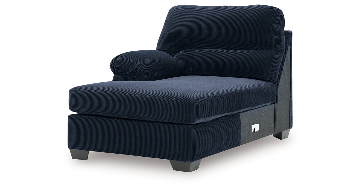SimpleJoy Navy Left-Arm Facing Corner Chaise from Ashley - Luna Furniture