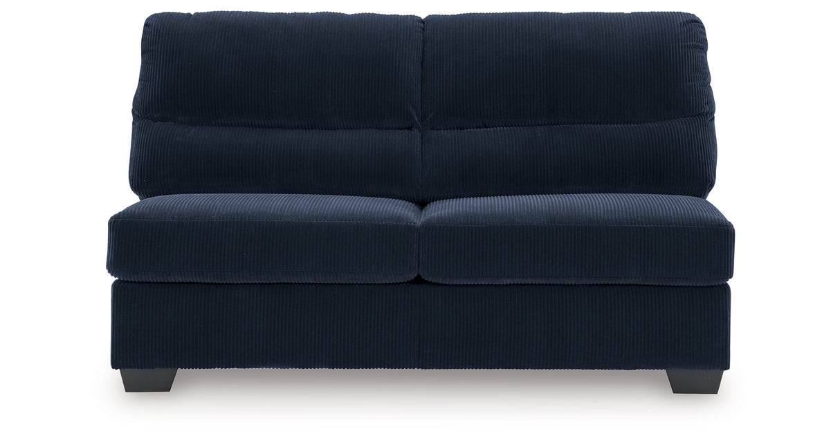 SimpleJoy Navy Armless Loveseat from Ashley Furniture - Luna Furniture