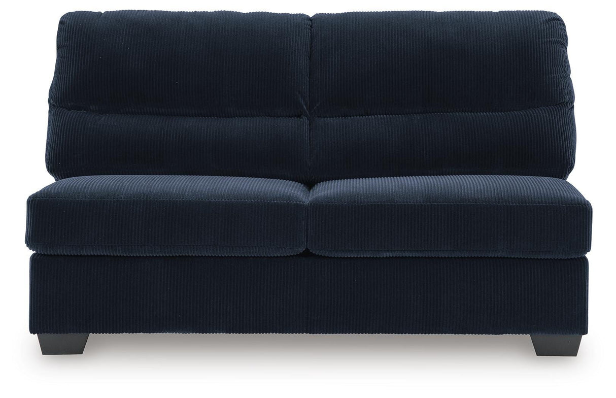 SimpleJoy Navy Armless Loveseat from Ashley Furniture - Luna Furniture