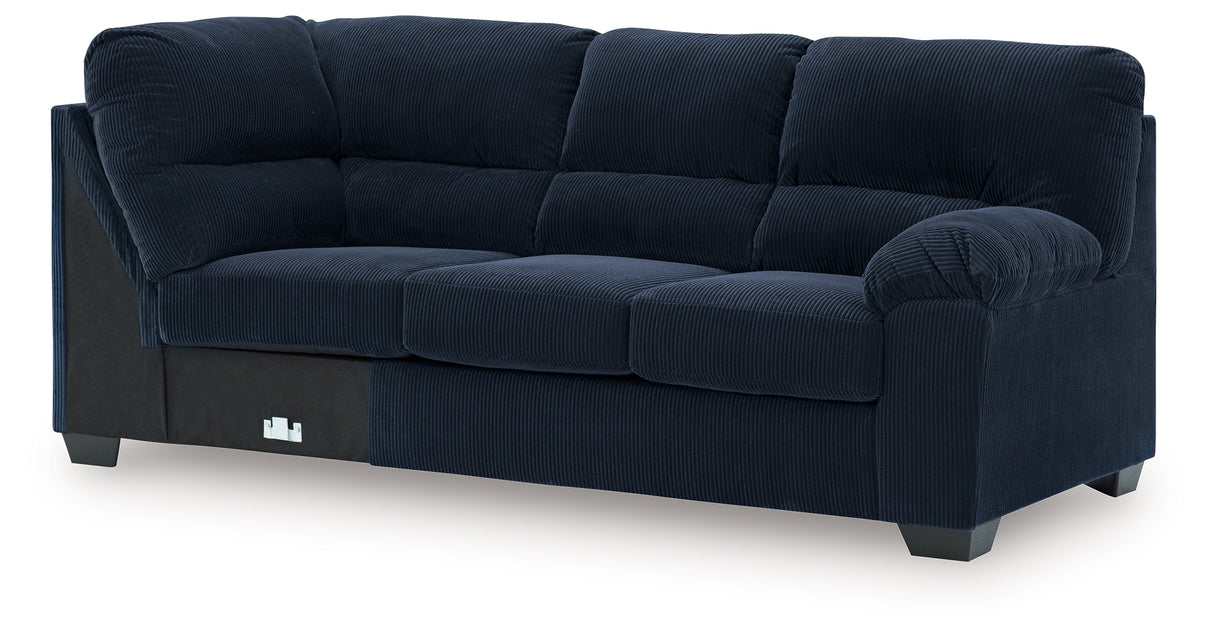 SimpleJoy Navy Right-Arm Facing Sofa with Corner Wedge from Ashley Furniture - Luna Furniture