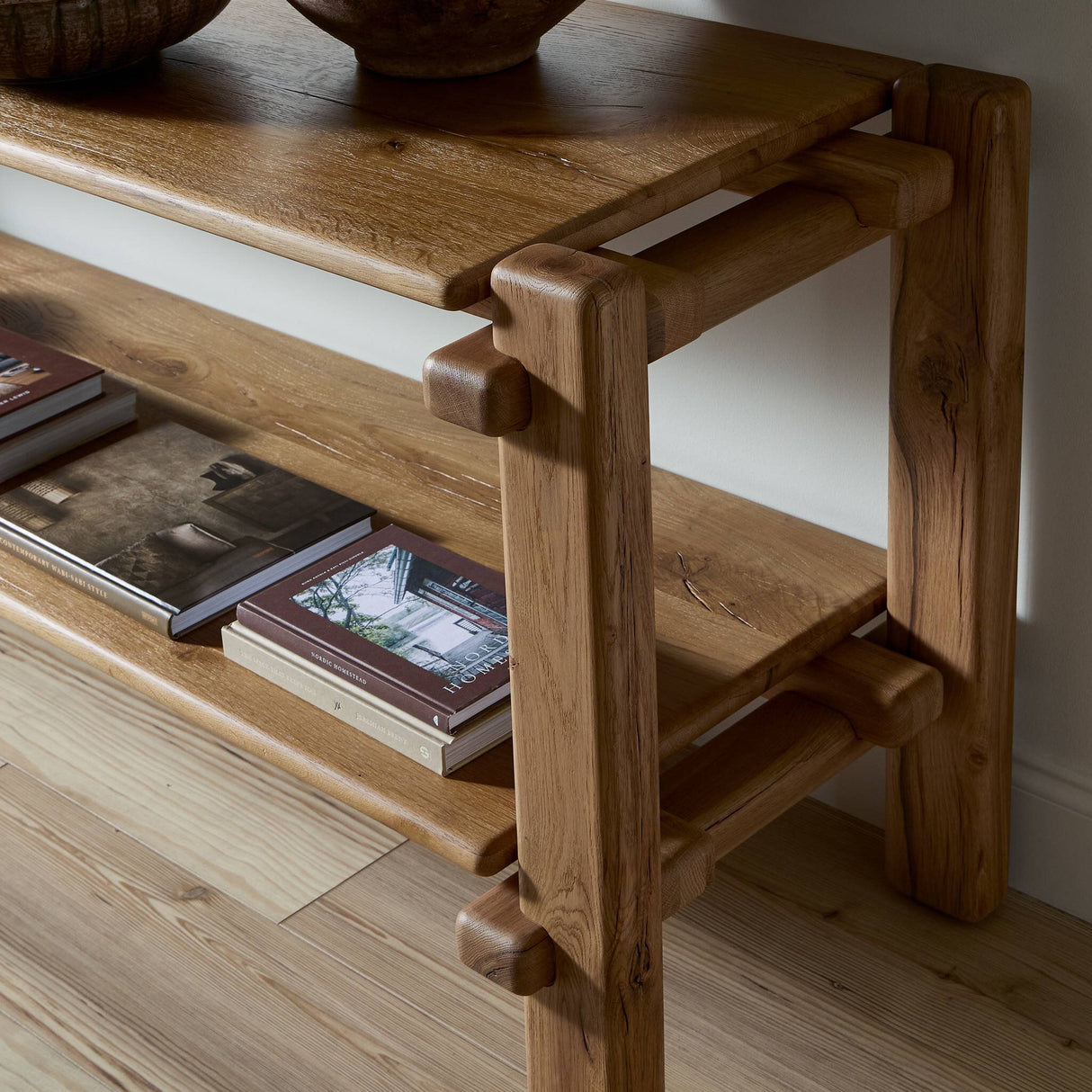 Marcia Console Table in Natural Reclaimed French Oak from Four Hands - Luna Furniture