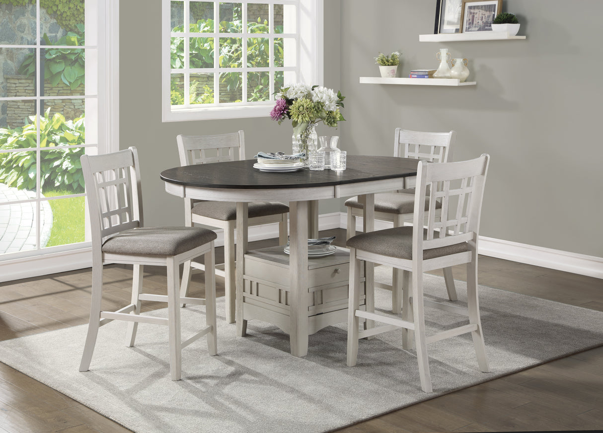 Junipero White 5-Piece Extendable Counter Height Set from Homelegance - Luna Furniture