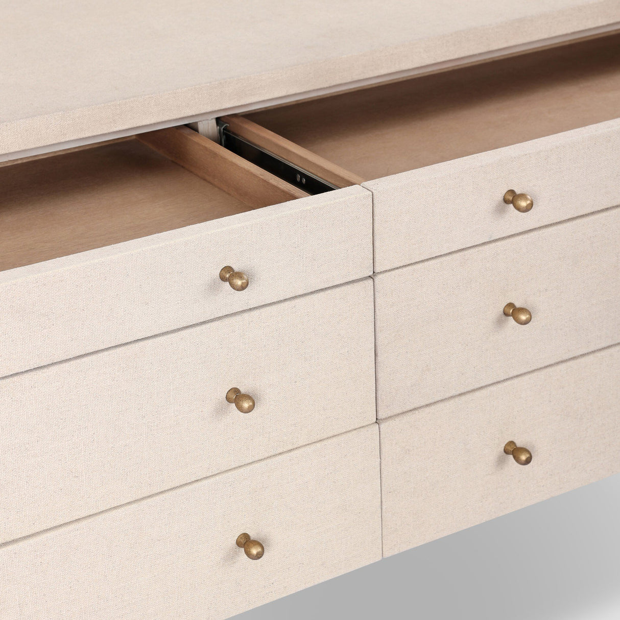 Ford Console Table in Beige Painted Linen from Four Hands - Luna Furniture