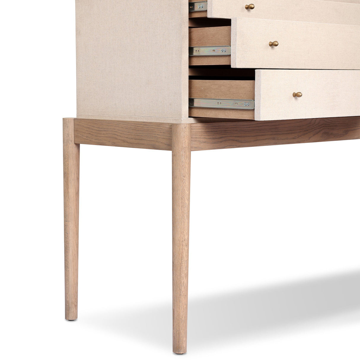 Ford Console Table in Beige Painted Linen from Four Hands - Luna Furniture