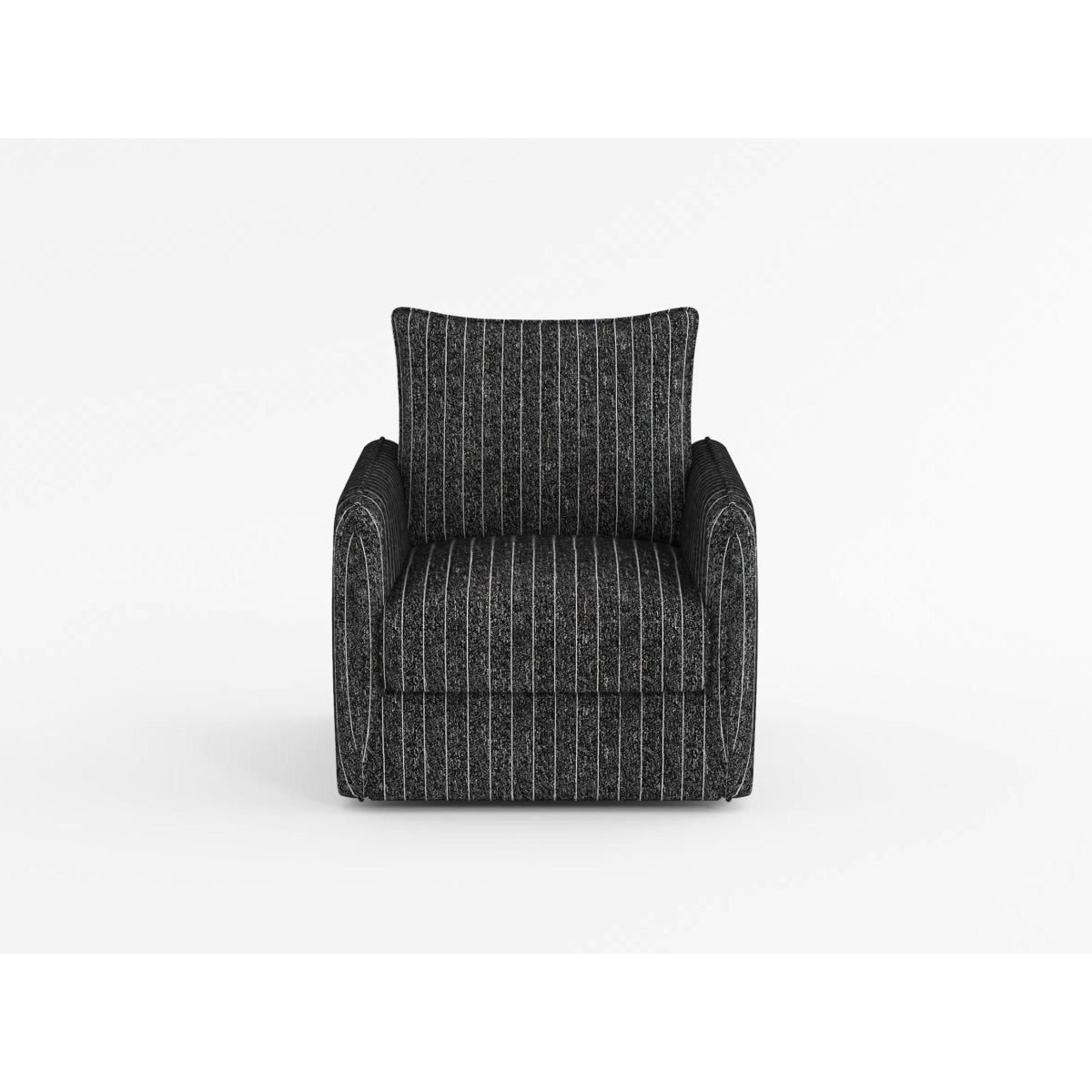 Coeur Charcoal Pinstripe Swivel Chair from Homelegance - Luna Furniture