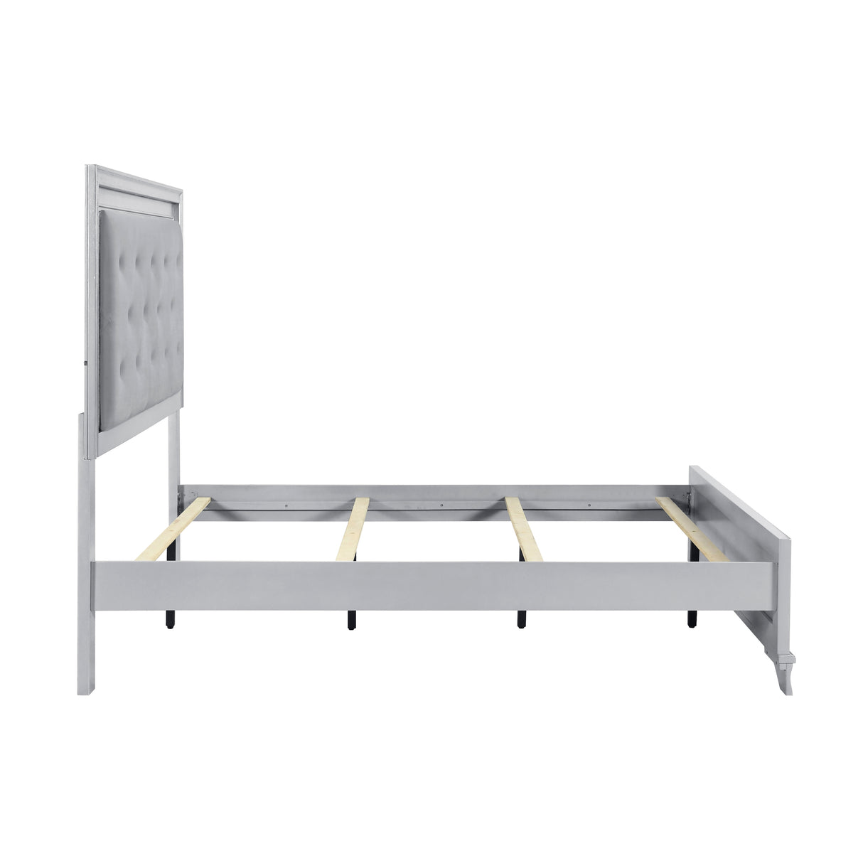 Anatole Metallic Silver Eastern King Bed from Homelegance - Luna Furniture