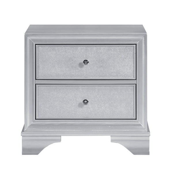 Anatole Metallic Silver Nightstand