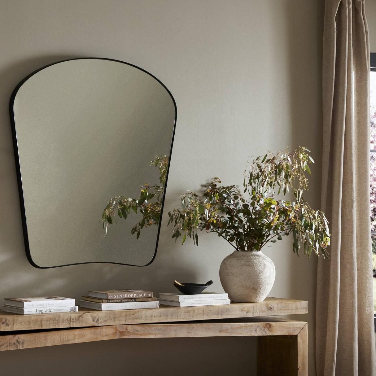 Merona Mantel Mirror in Iron Matte Black from Four Hands - Luna Furniture