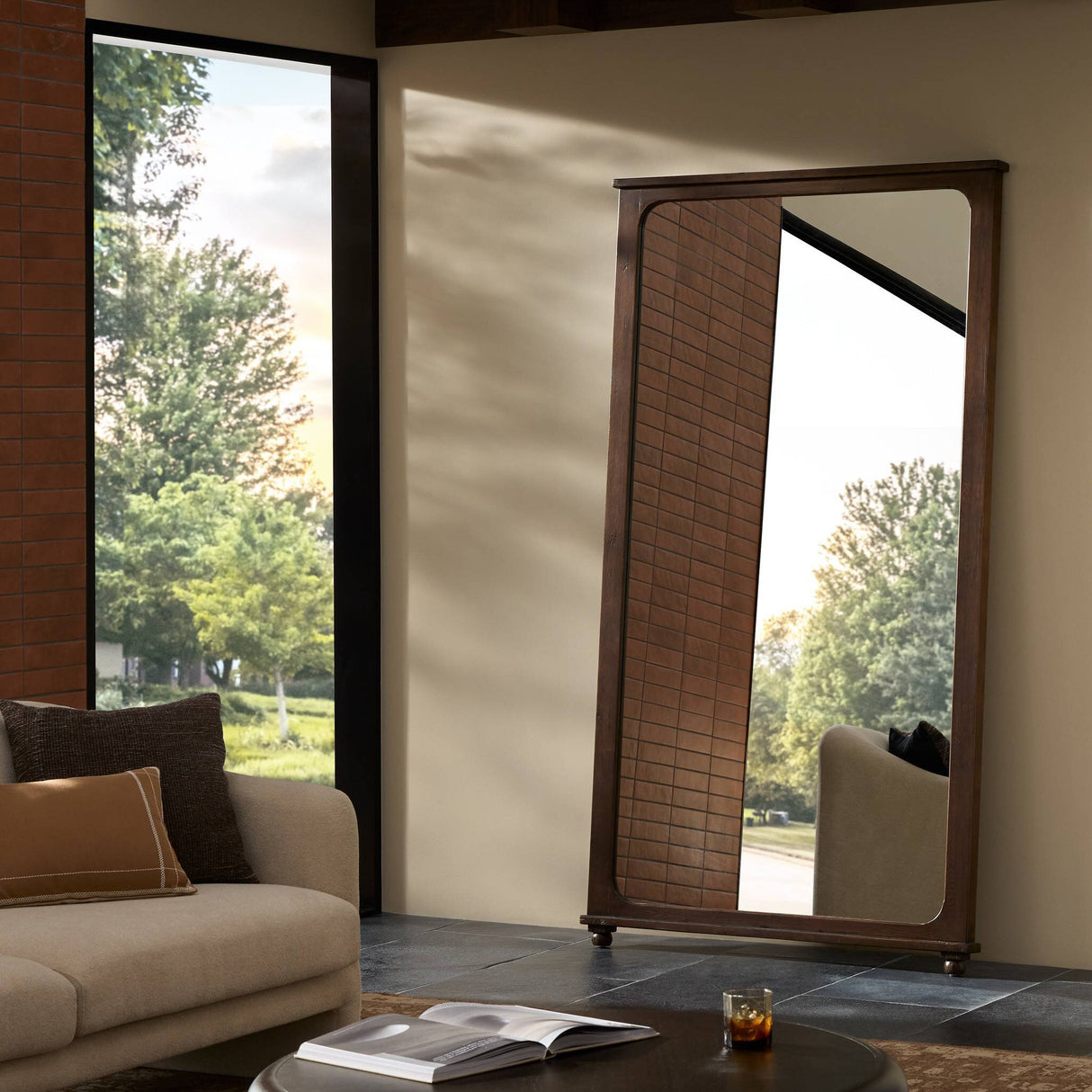 Orleans Floor Mirror in Aged Pine from Four Hands - Luna Furniture