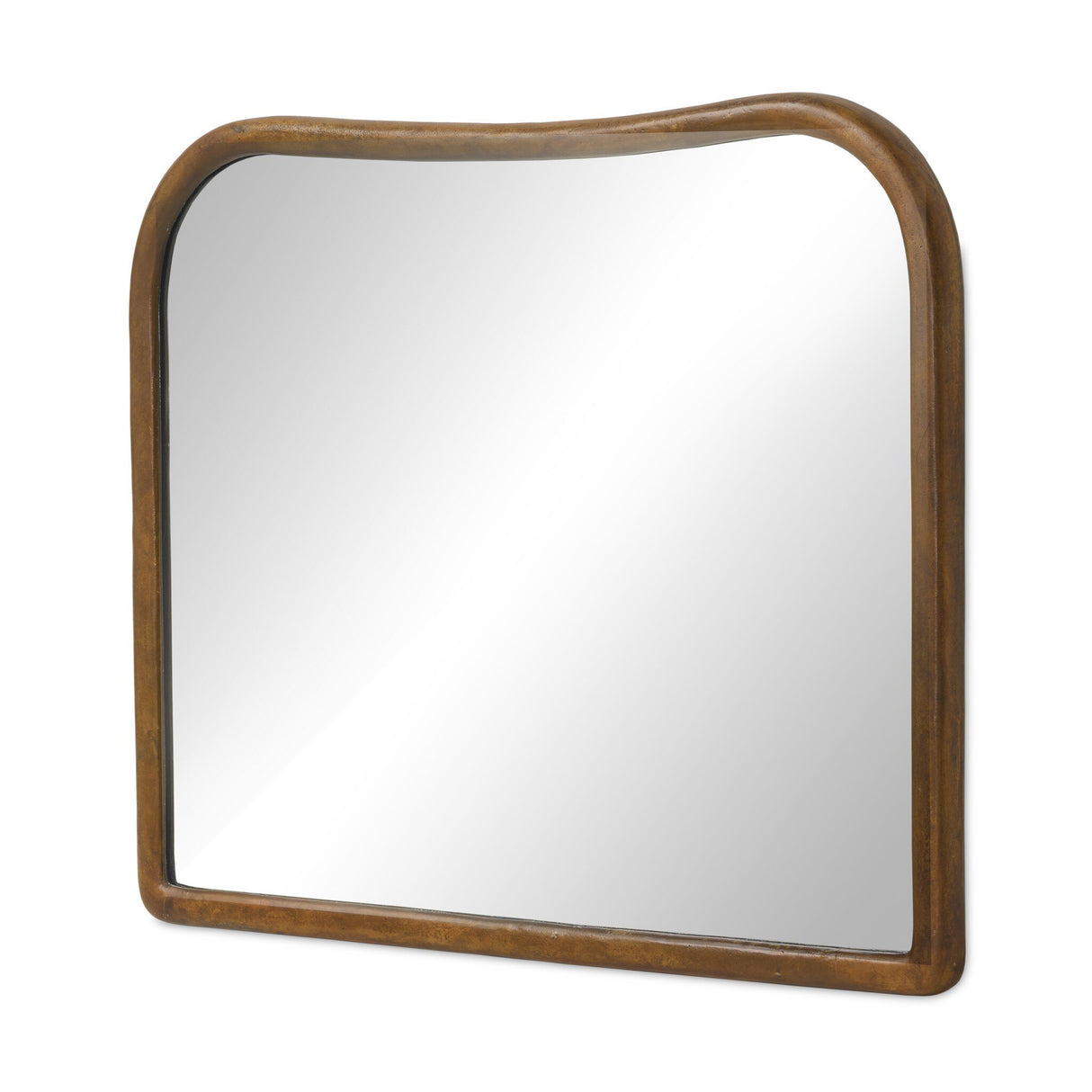 Patz Mantel Mirror in Antiqued Brass Aluminum from Four Hands - Luna Furniture
