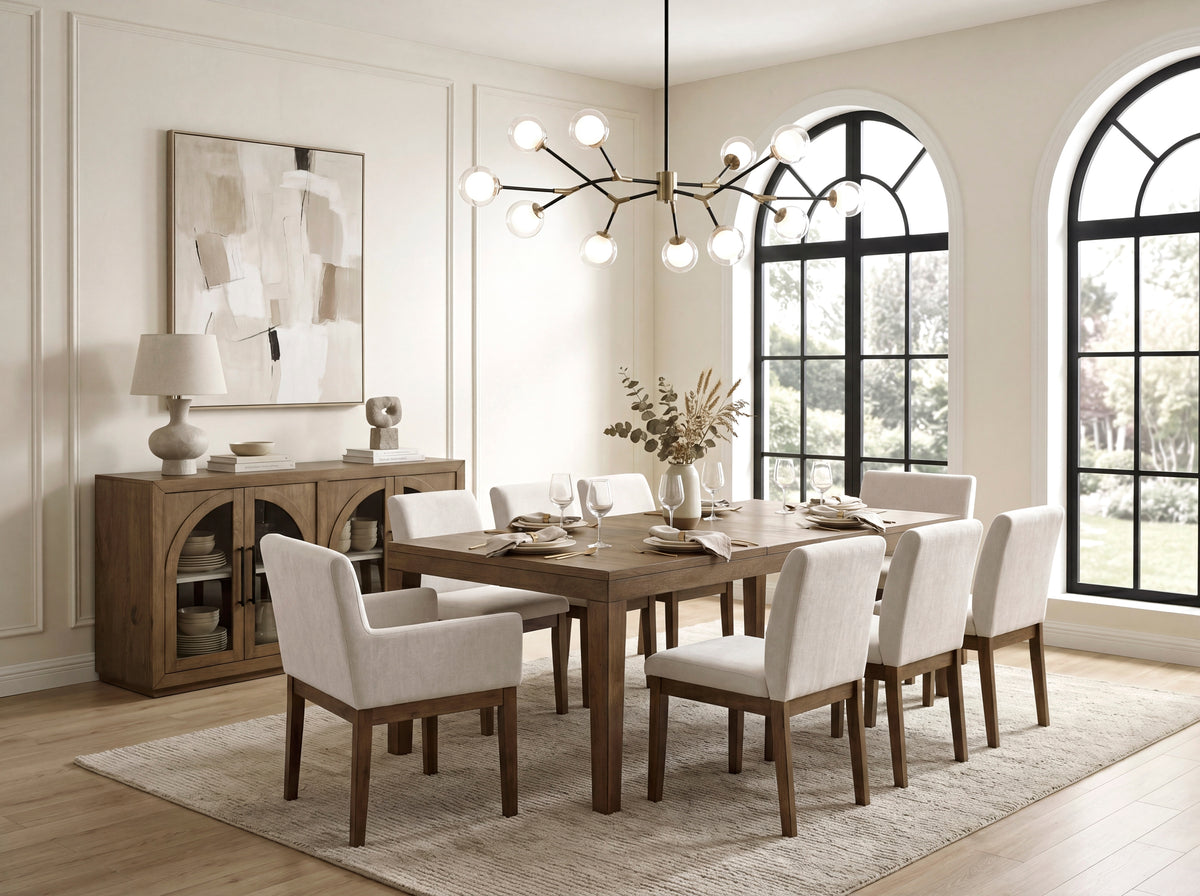 Matisse Brown 9-Piece 102" Extendable Dining Set from Homelegance - Luna Furniture