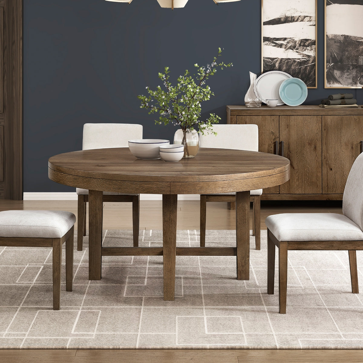 Homelegance Matisse Brown 60" Round Dining Room Set – Luna Furniture