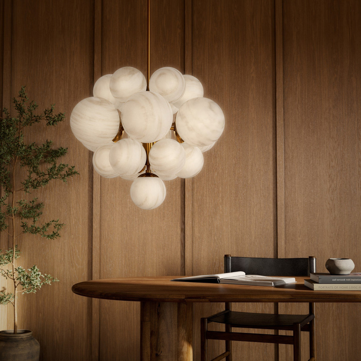 Nova Chandelier in Burnished Brass from Four Hands - Luna Furniture