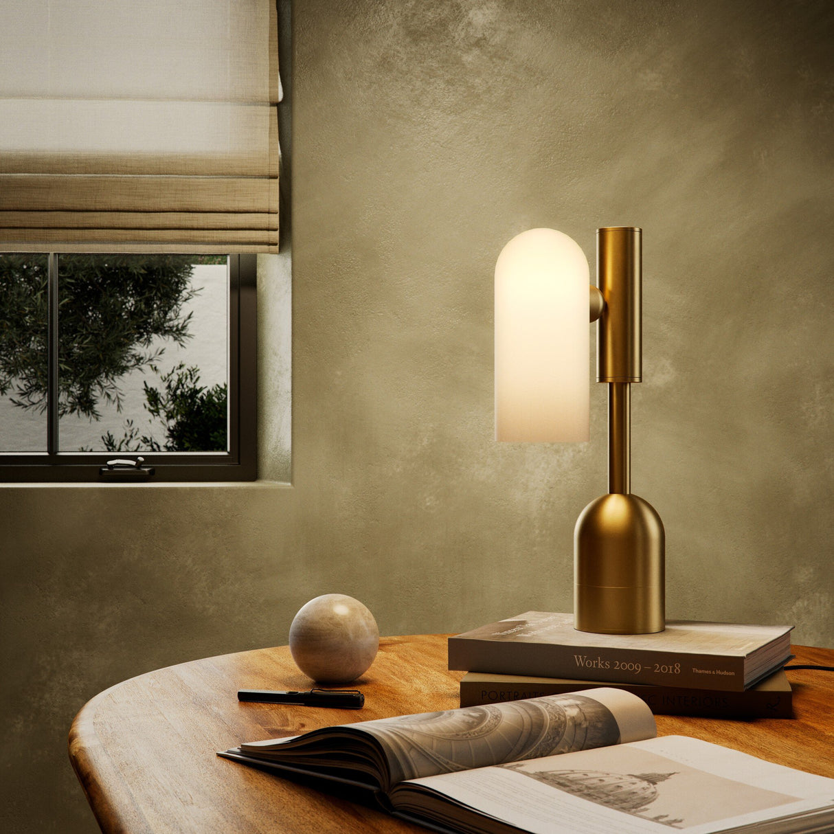 Odyssey Table Lamp in Burnished Brass from Four Hands - Luna Furniture