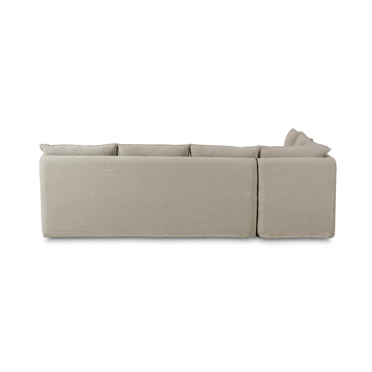 Andre Slipcover Dining Banquette L-Shape in Broadway Stone from Four Hands - Luna Furniture