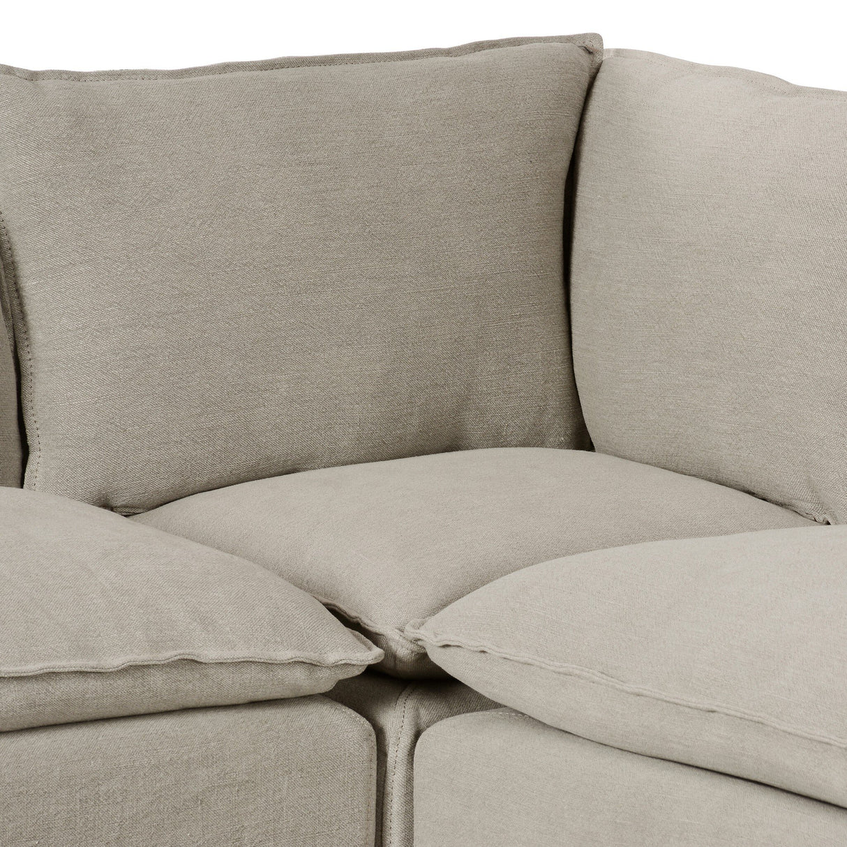 Andre Slipcover Dining Banquette L-Shape in Broadway Stone from Four Hands - Luna Furniture