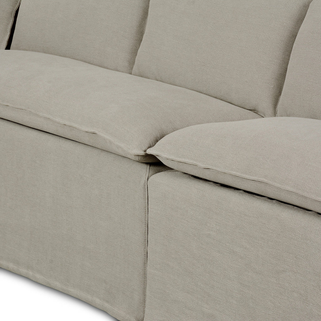 Andre Slipcover Dining Banquette L-Shape in Broadway Stone from Four Hands - Luna Furniture