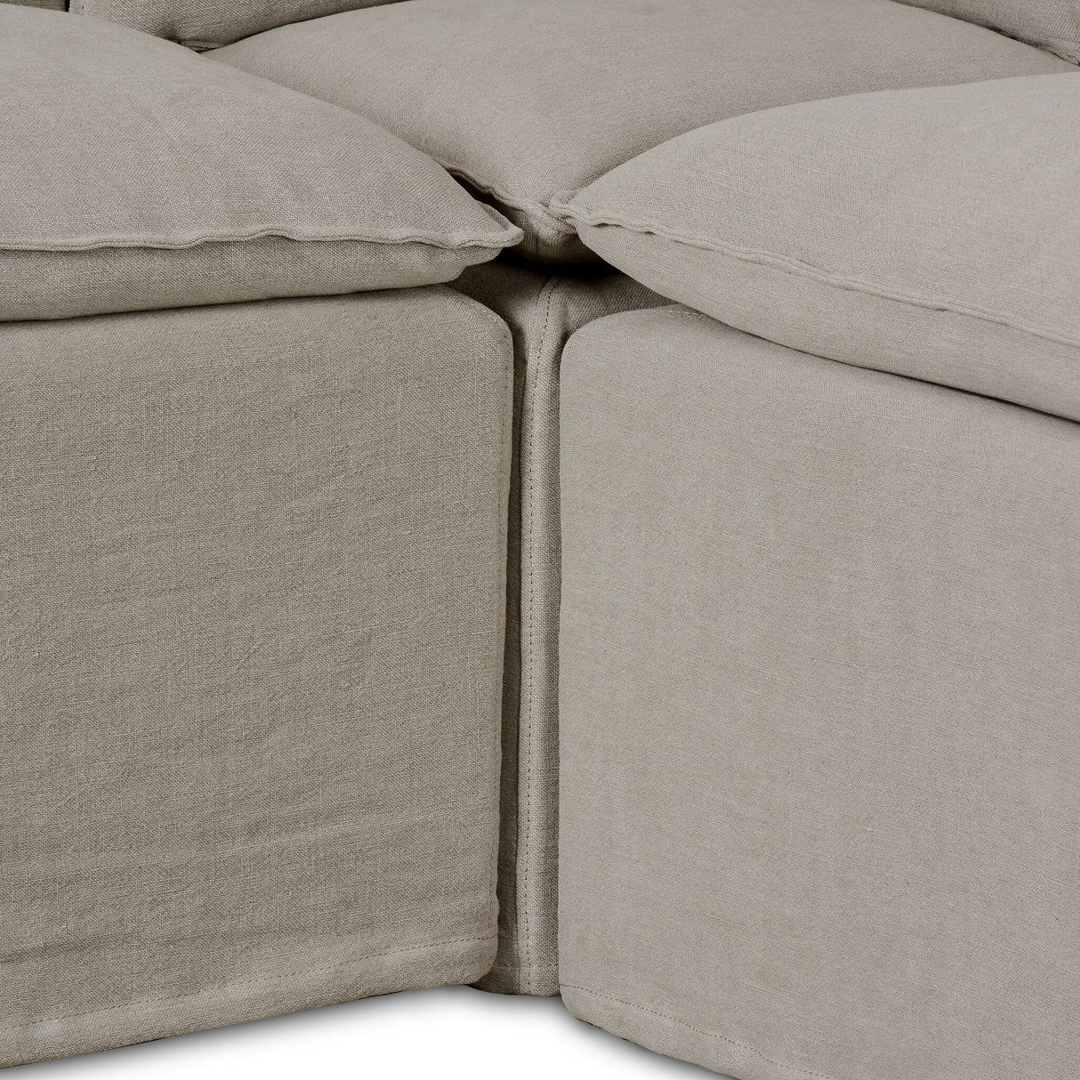 Andre Slipcover Dining Banquette L-Shape in Broadway Stone from Four Hands - Luna Furniture