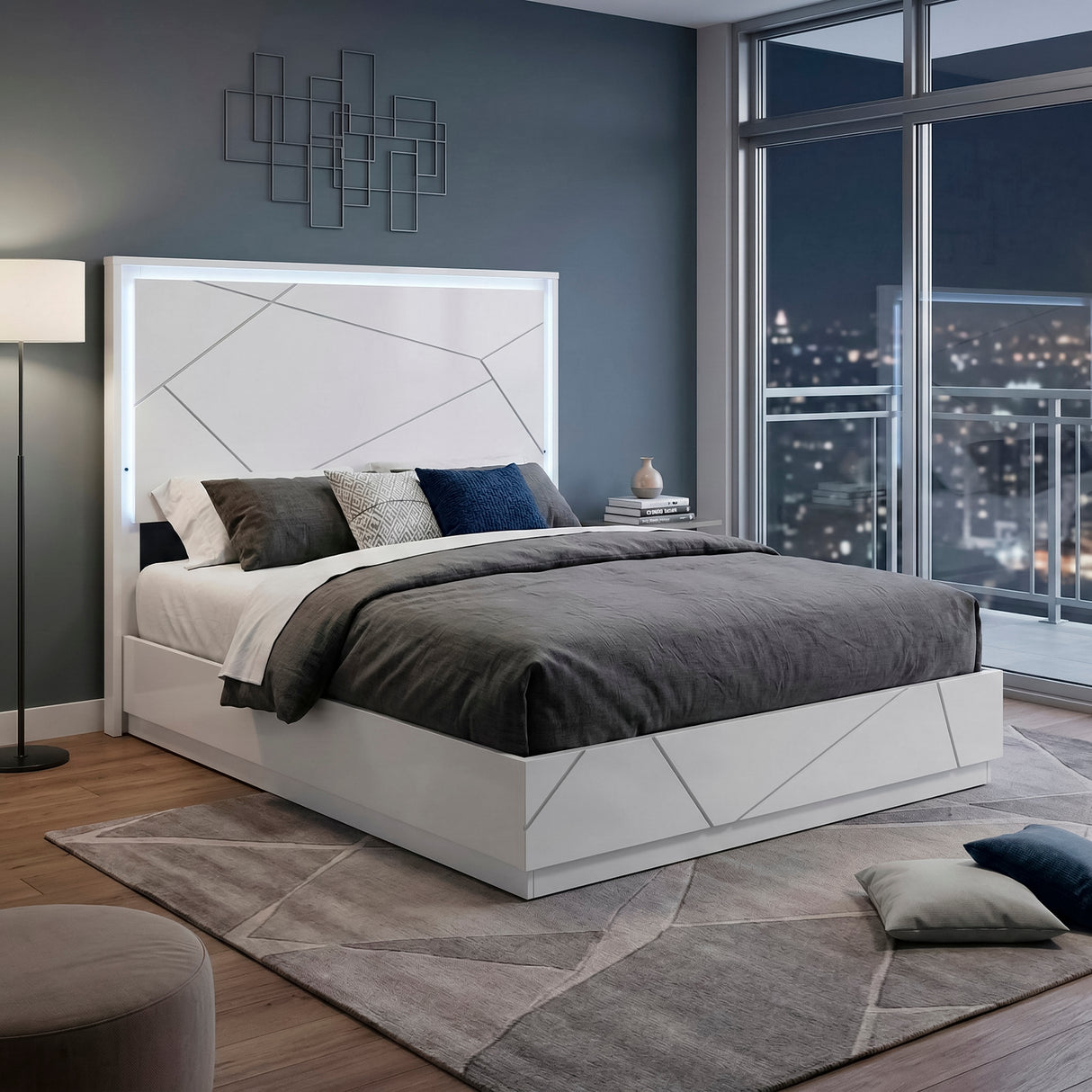 Orlo White 4pc Set (QB+NS+DR+MR) from Homelegance - Luna Furniture