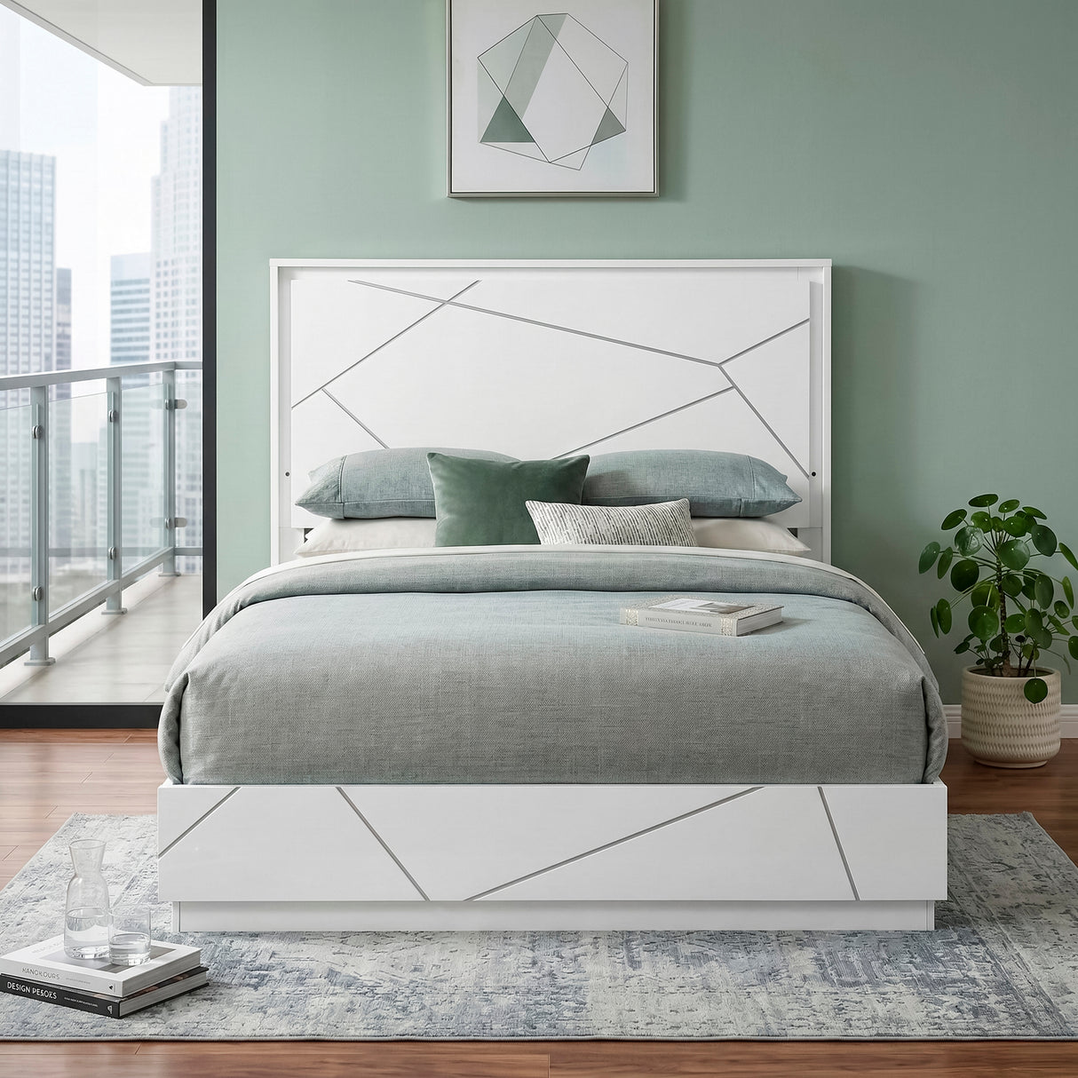 Orlo White Eastern King Bed from Homelegance - Luna Furniture