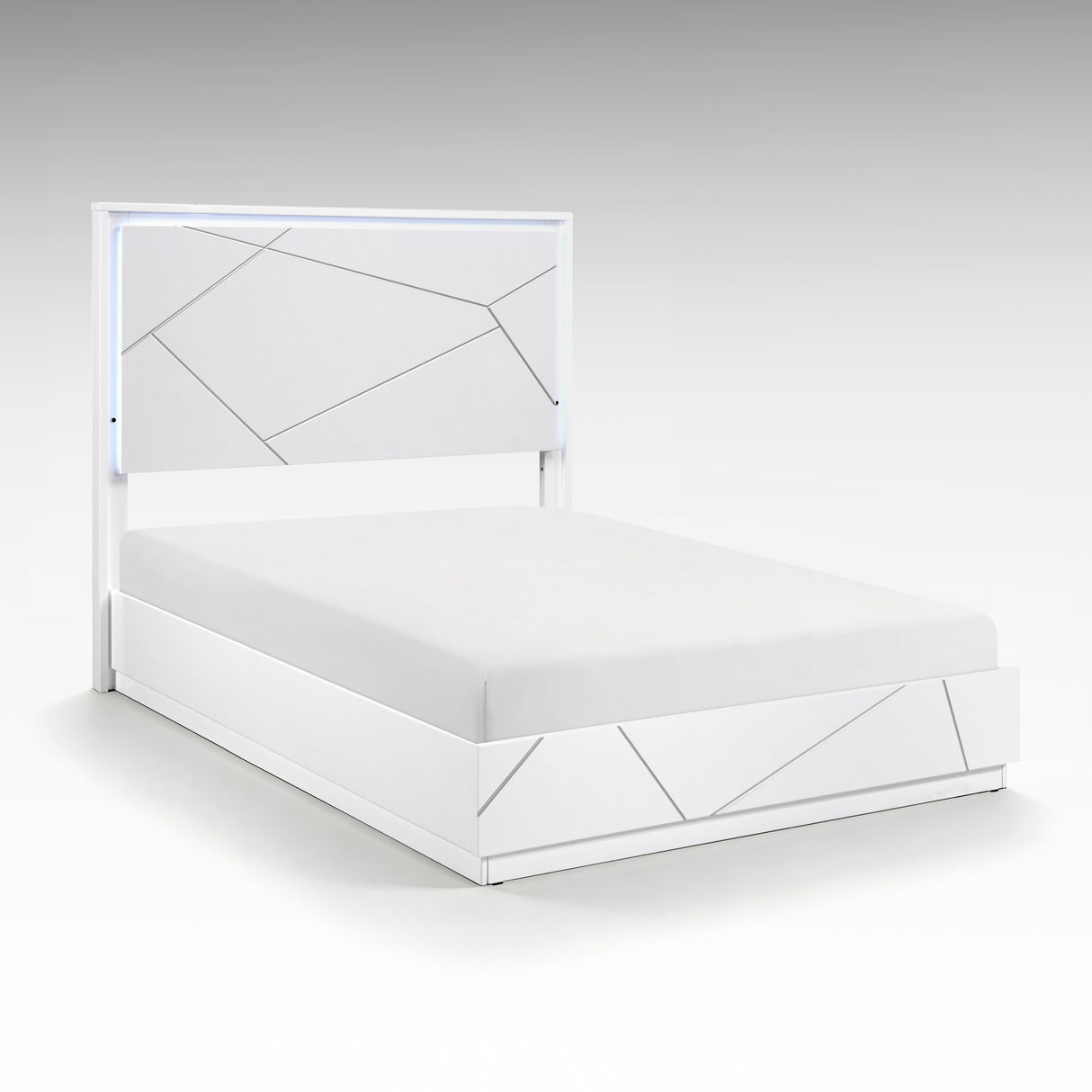 Orlo White Eastern King Led Panel Bed from Homelegance - Luna Furniture