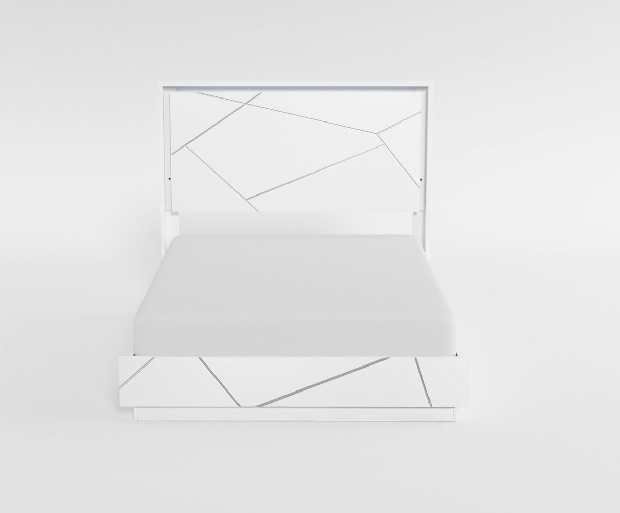 Orlo White Eastern King Led Panel Bed from Homelegance - Luna Furniture
