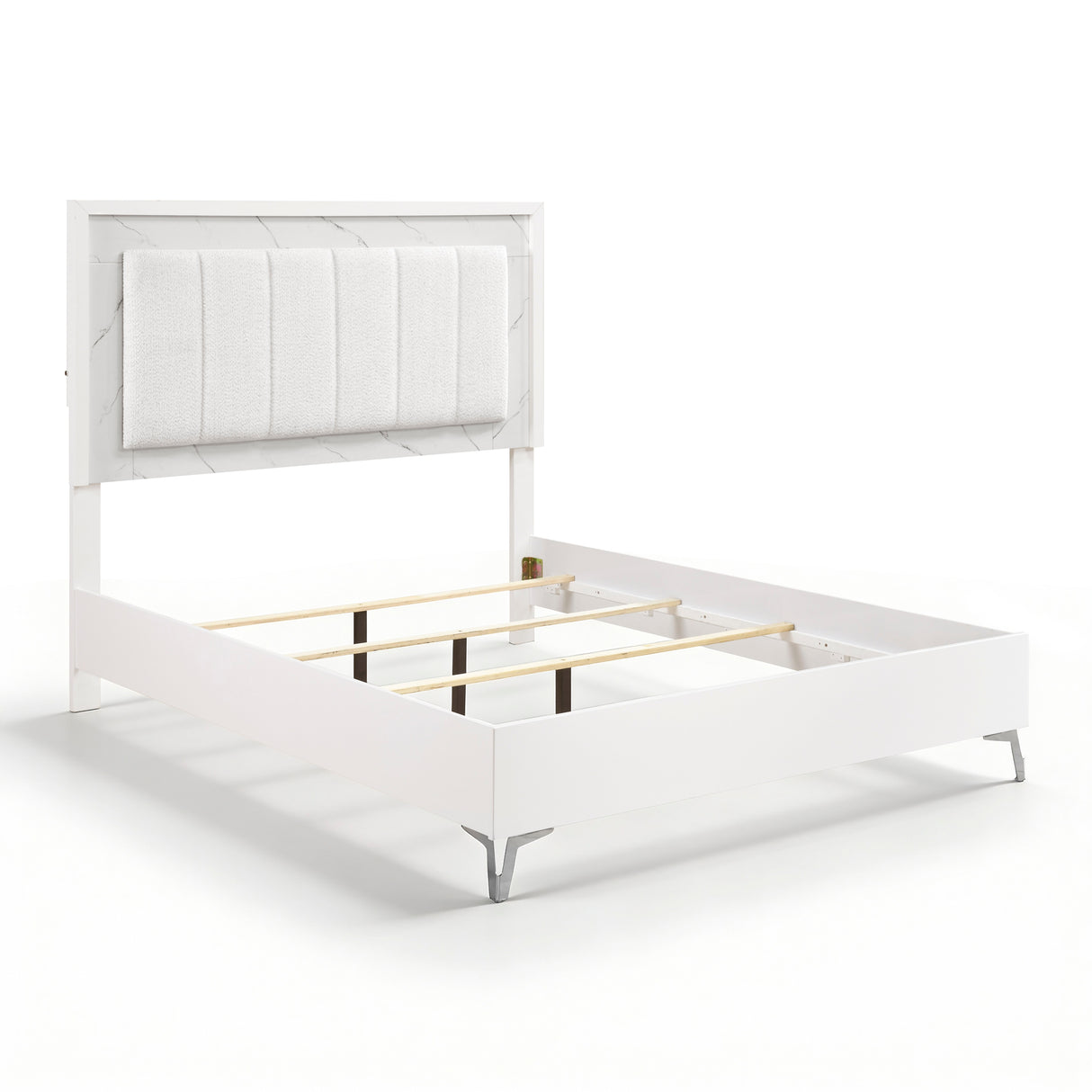 Ripple White Queen Led Panel Bed from Homelegance - Luna Furniture