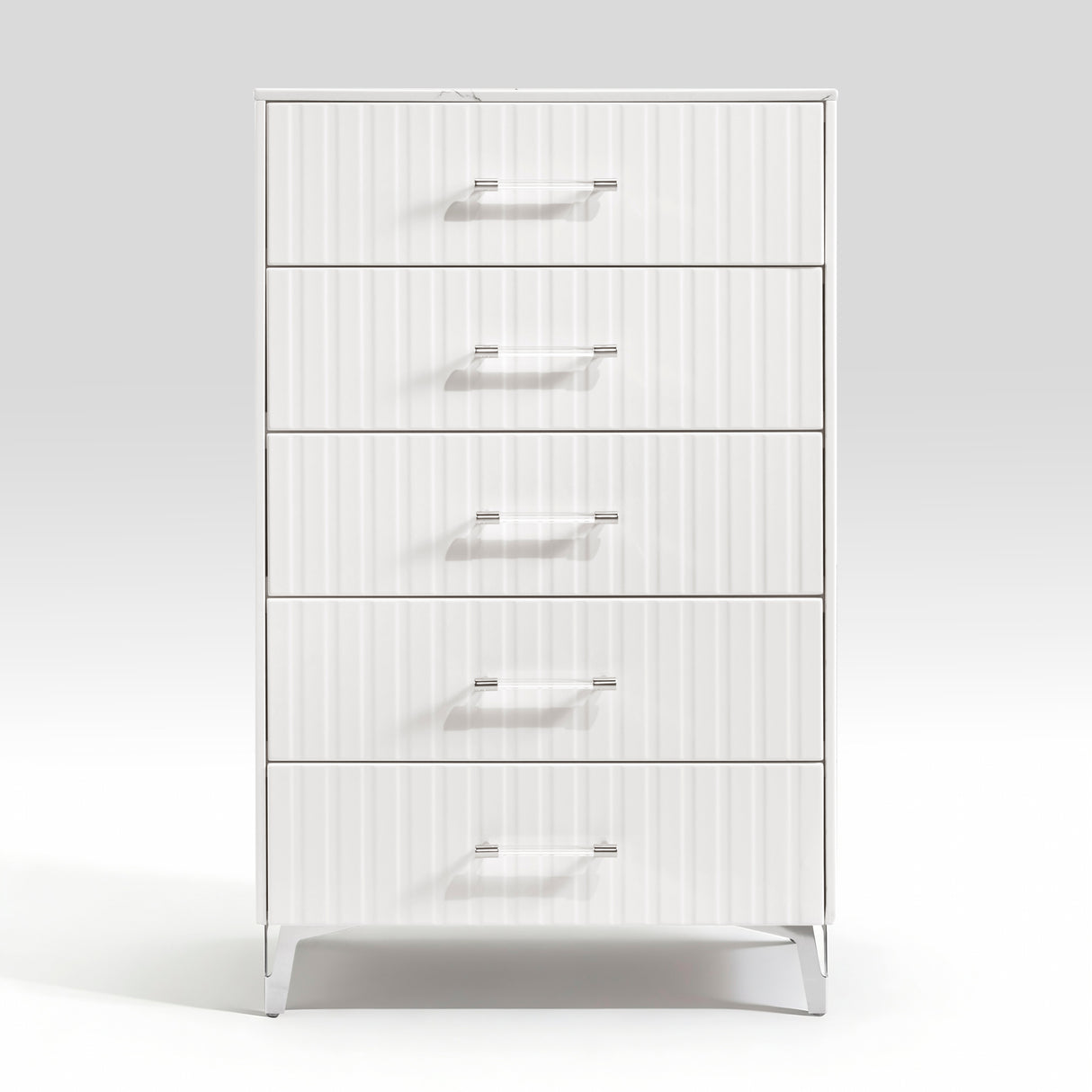 Ripple White 5pc Set (QB+NS+DR+MR+CH) from Homelegance - Luna Furniture