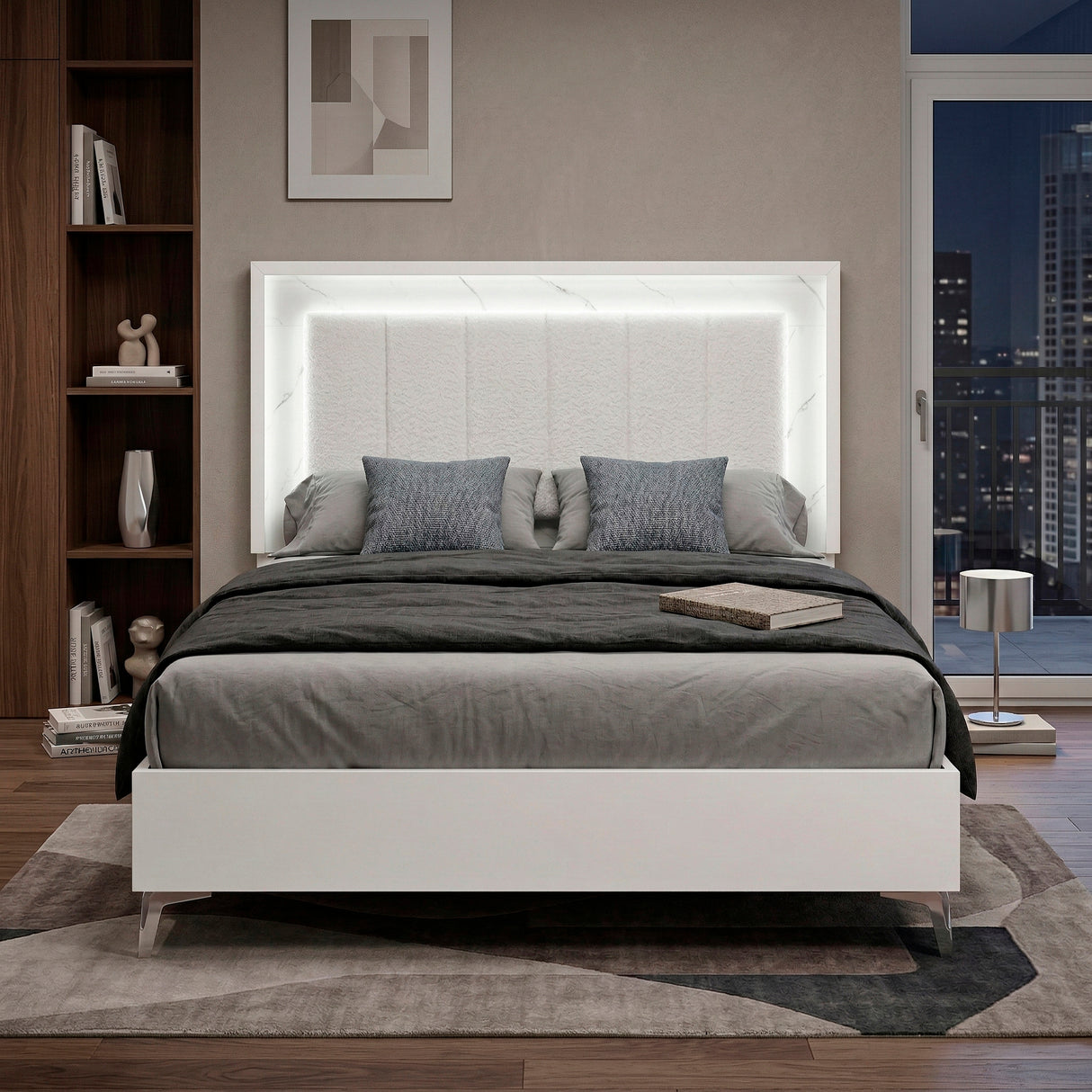 Ripple White Queen Bed from Homelegance - Luna Furniture