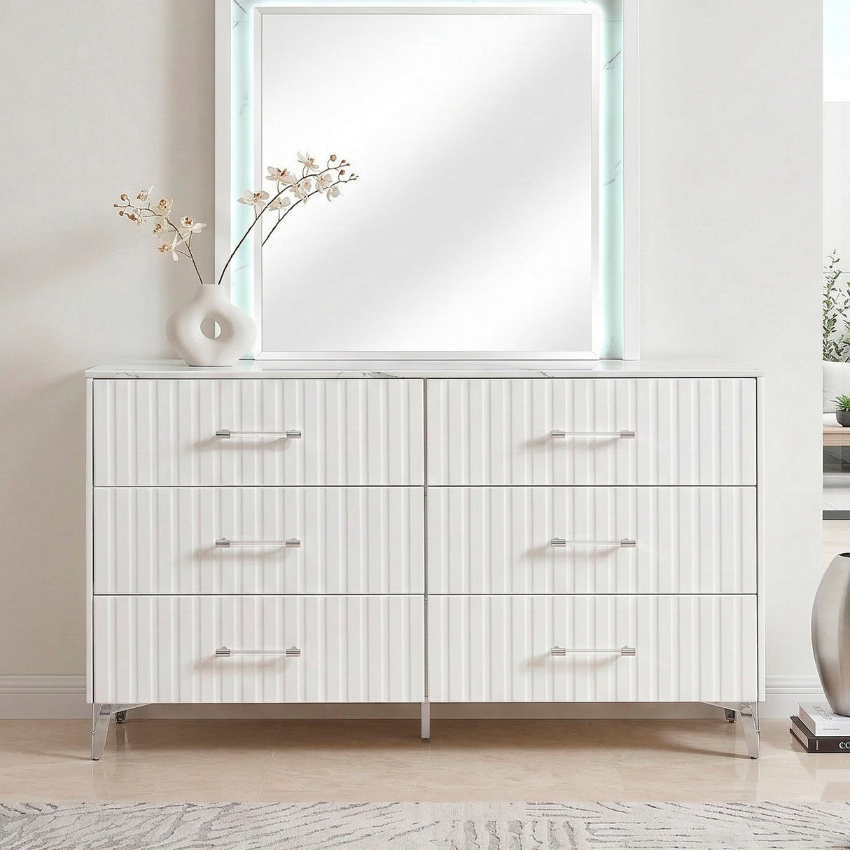 Ripple White Mirror from Homelegance - Luna Furniture