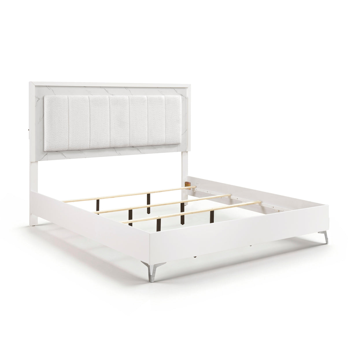 Ripple White California King Led Panel Bed from Homelegance - Luna Furniture