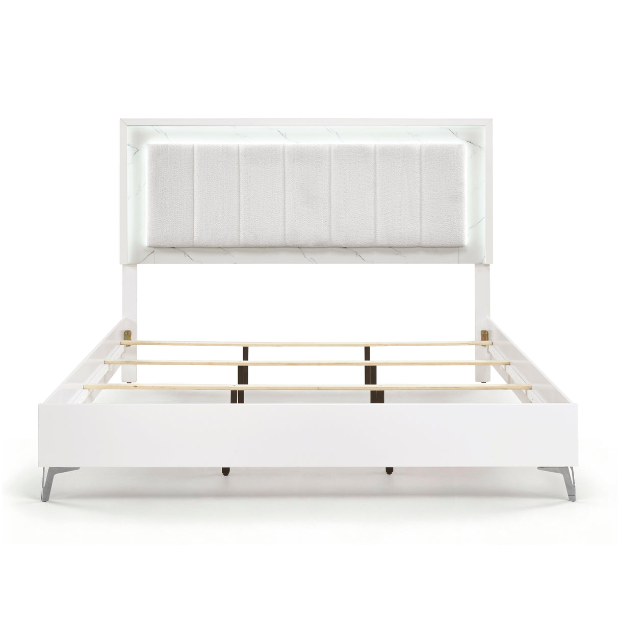 Ripple White Eastern King Bed from Homelegance - Luna Furniture