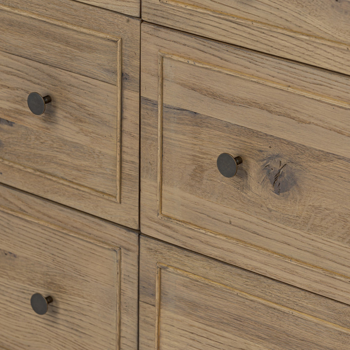 Maggie 6 Drawer Dresser in Aged Smoked Oak Resawn from Four Hands - Luna Furniture