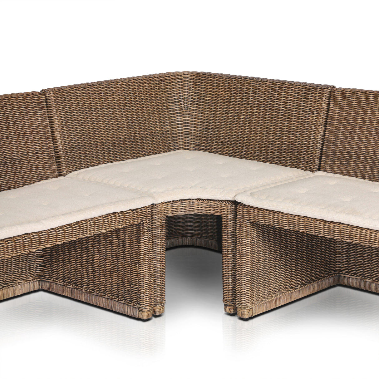 Senna Dining Banquette U-Shape in Broadway Dune from Four Hands - Luna Furniture