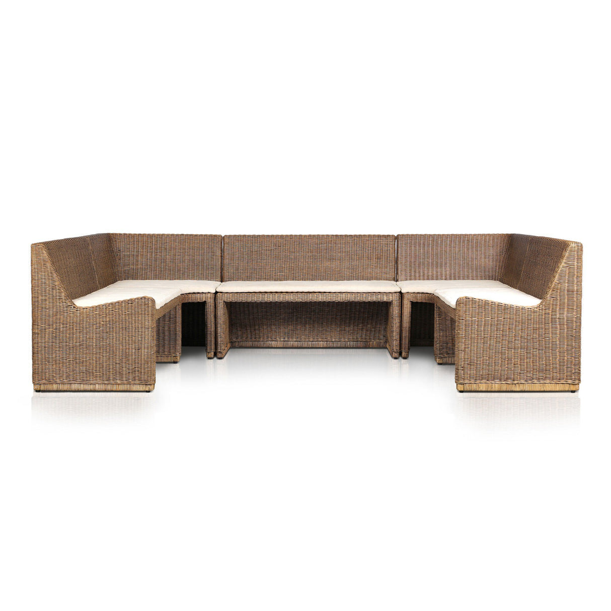 Senna Dining Banquette U-Shape in Broadway Dune from Four Hands - Luna Furniture