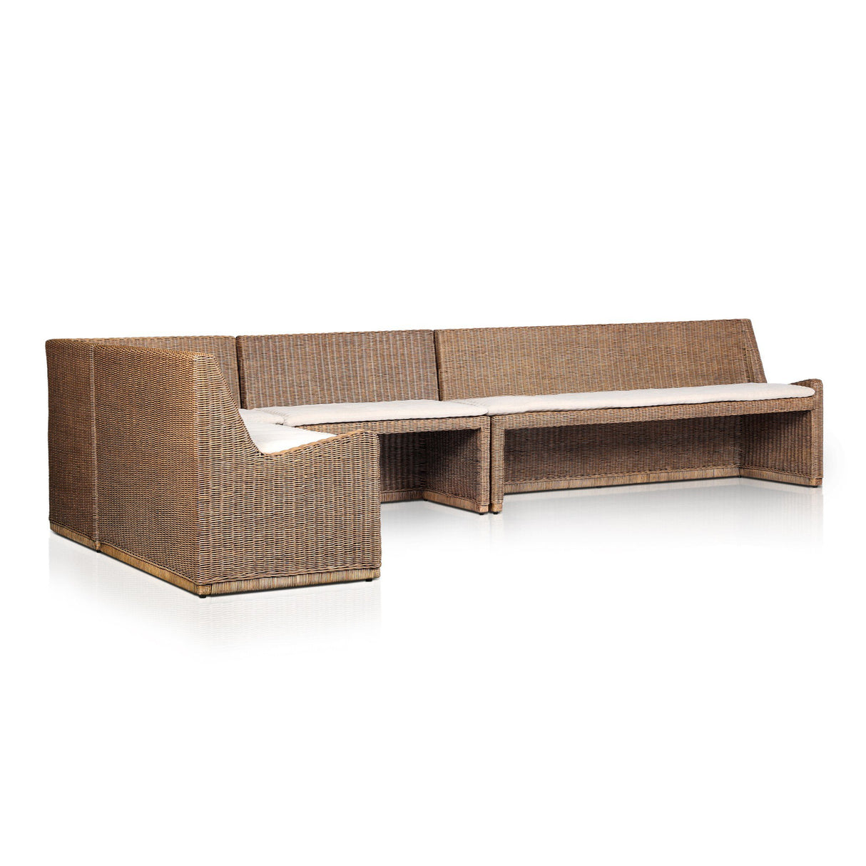 Senna Dining Banquette L-Shape in Broadway Dune from Four Hands - Luna Furniture