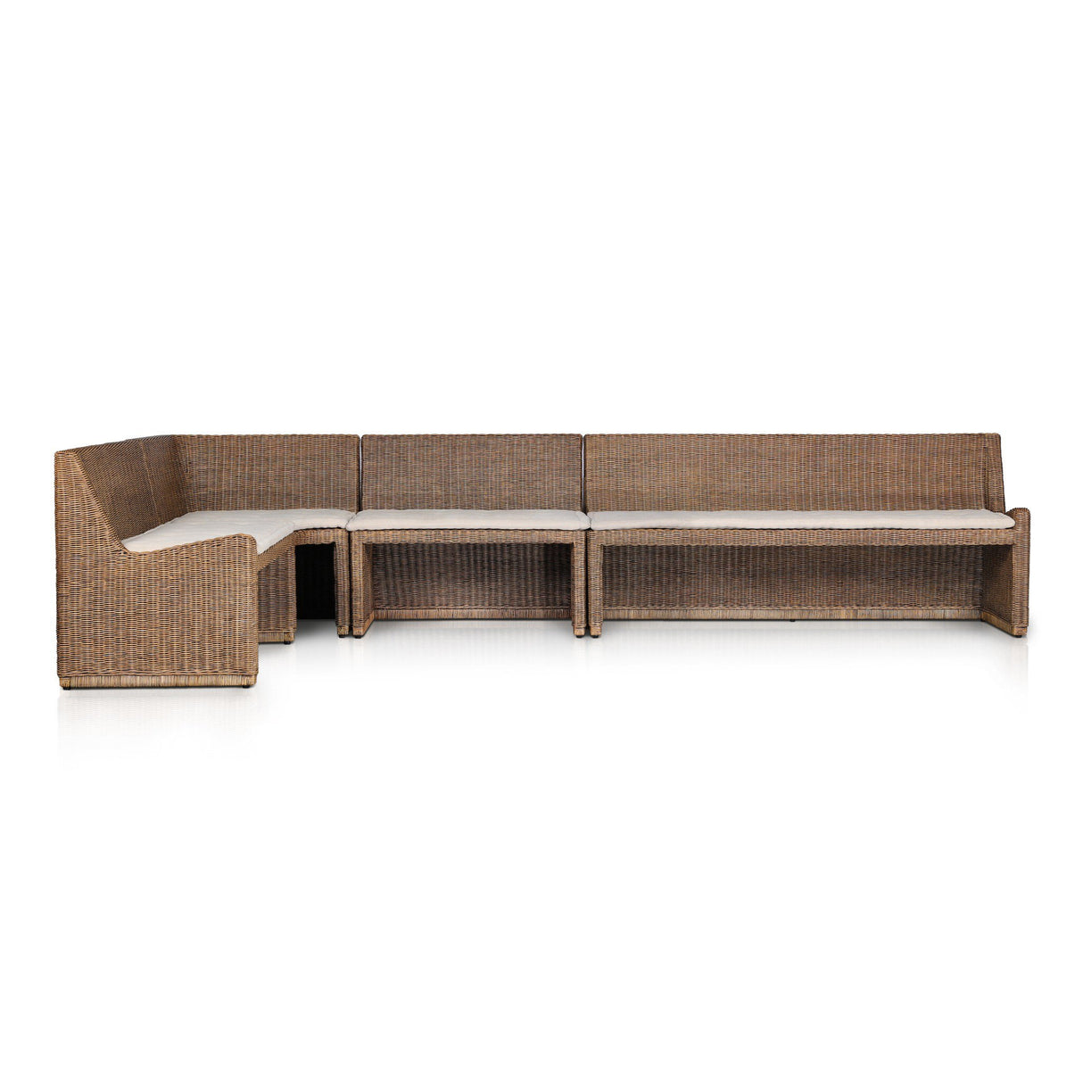 Senna Dining Banquette L-Shape in Broadway Dune from Four Hands - Luna Furniture