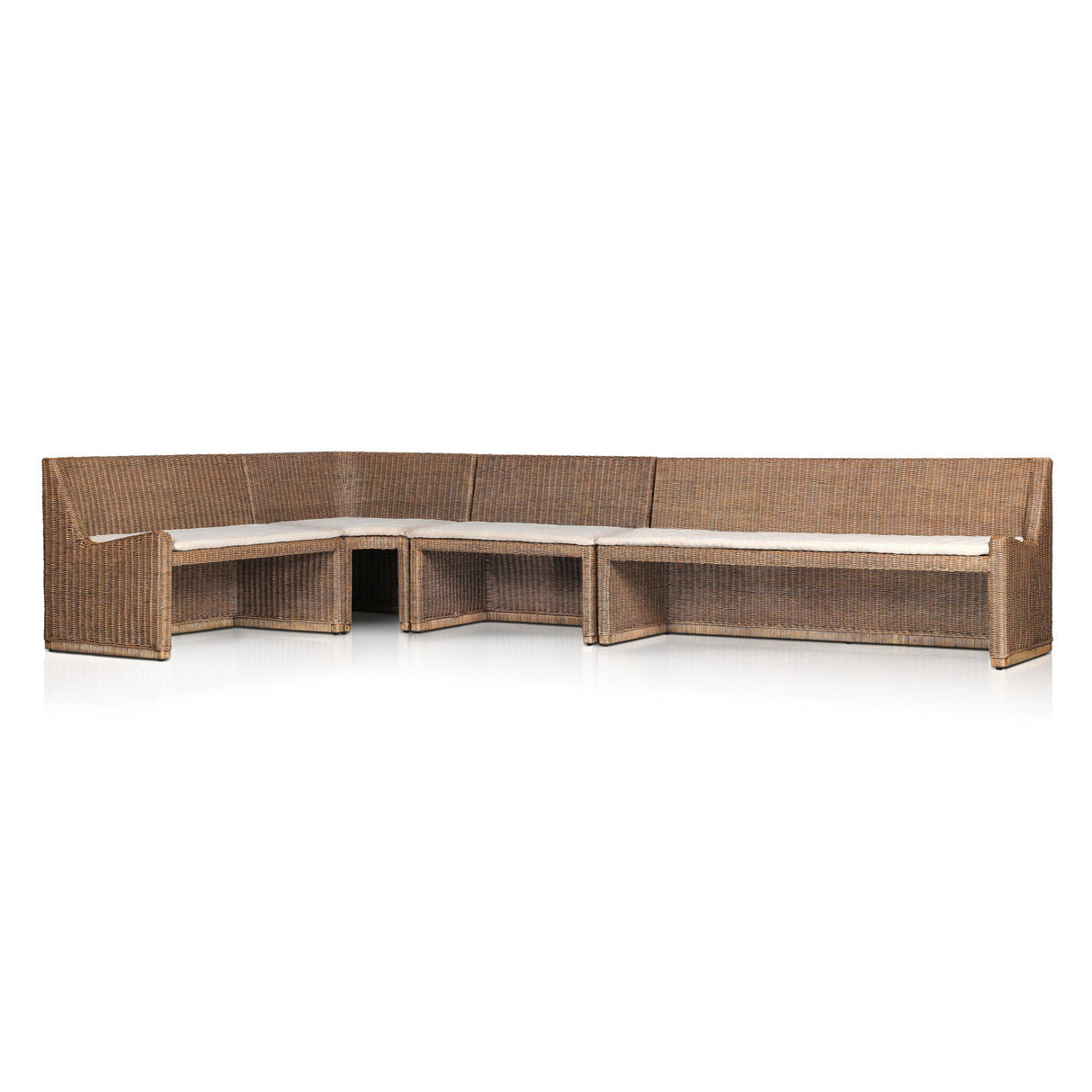Senna Dining Banquette L-Shape in Broadway Dune from Four Hands - Luna Furniture
